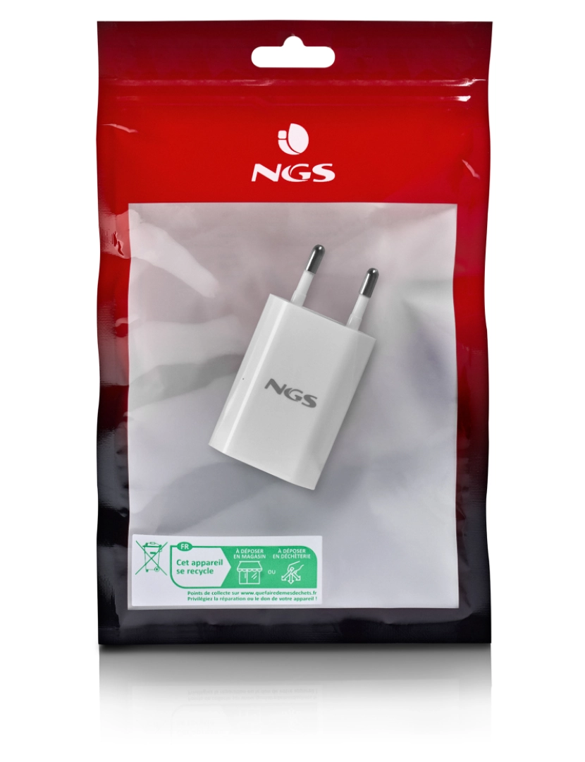 imagem de NGS BUCKET ACE: carregador de parede de 5W compatível com dispositivos USB. SAÍDA X 1 - 5V/1A - 5W. Sistema de identificação automática. Branco.8