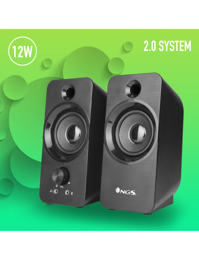 imagem de NGS SB 350: PC Speakers 2.0 stereo, 12W de potência e USB CONNECTION. COR PRETO.3