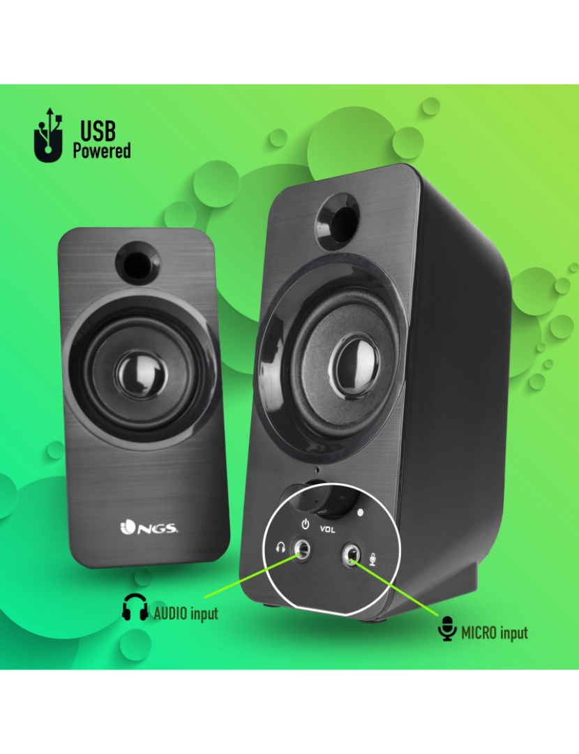 imagem de NGS SB 350: PC Speakers 2.0 stereo, 12W de potência e USB CONNECTION. COR PRETO.5