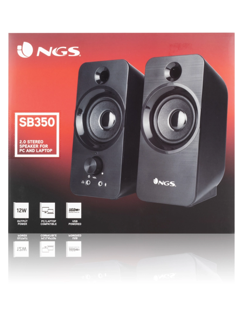 imagem de NGS SB 350: PC Speakers 2.0 stereo, 12W de potência e USB CONNECTION. COR PRETO.7