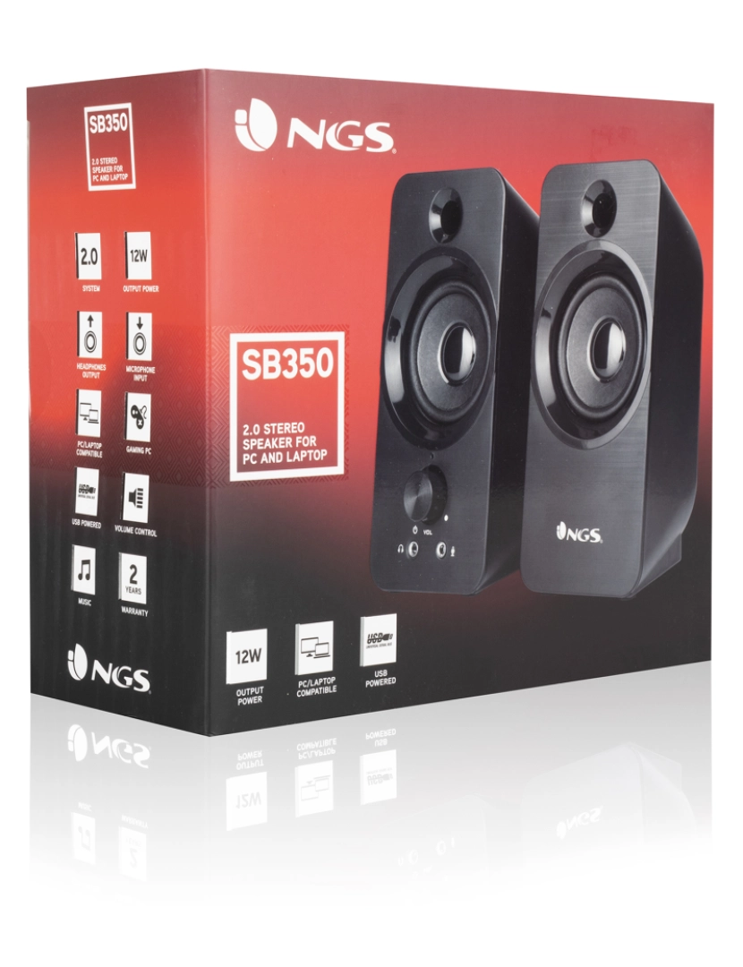 imagem de NGS SB 350: PC Speakers 2.0 stereo, 12W de potência e USB CONNECTION. COR PRETO.8