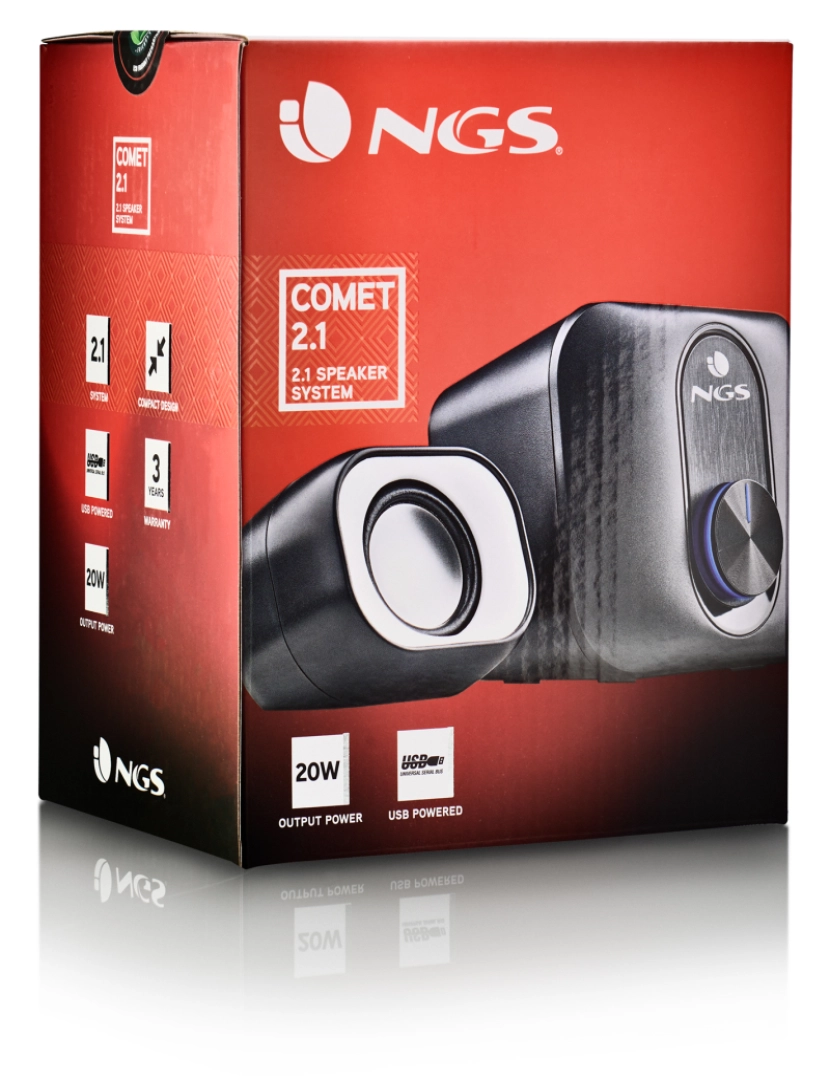 imagem de NGS Comet 2.1: Colunas de som para computador com subwoofer, alimentação USB, 3,5 mm Aux. 20W. Plug & Play9