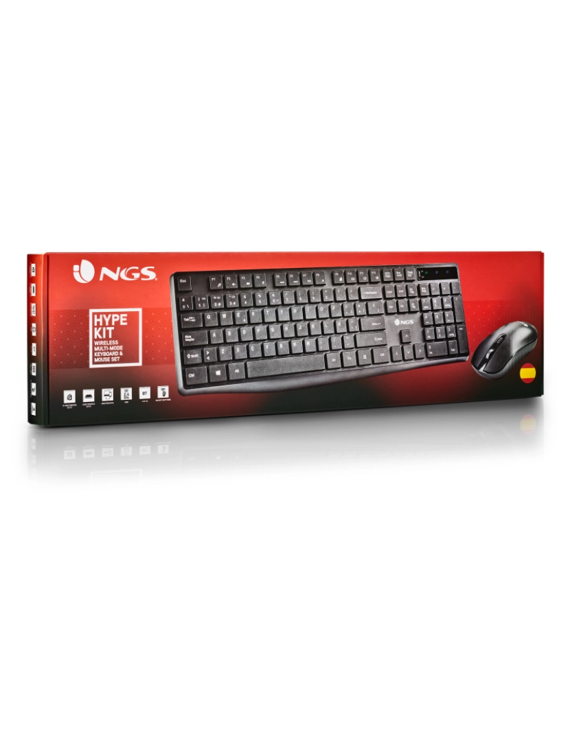 imagem de NGS Hype KIt: conjunto de rato teclado multimodo sem fios. Multiconexão BT4. 0 + BT4. 0 + 2. 4G. DPI: 800/1200/1600. PLUG & PLAY. 12 TECLAS MULTIMEDIA10