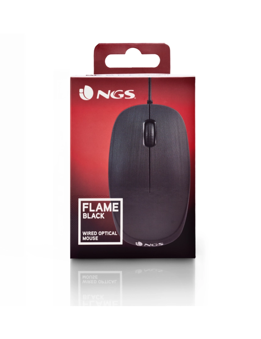 imagem de NGS FLAME BLACK:  Rato ótico com fios 1000dpi, roda, tamanho padrão. Preto.6