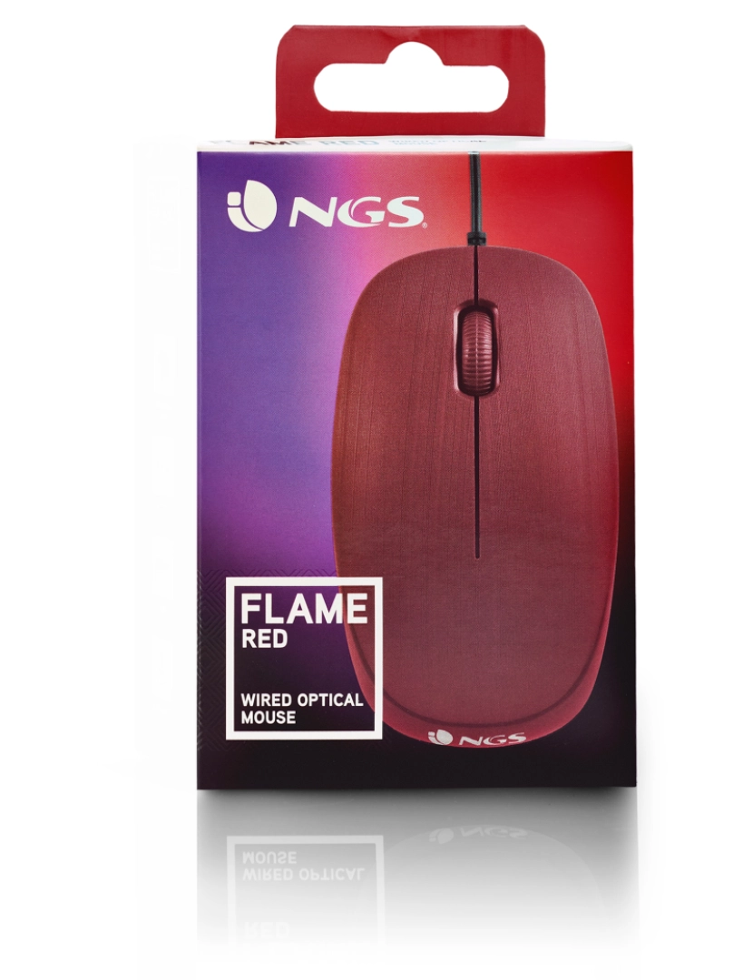 imagem de NGS WIRED MOUSE FLAME REDRato ótico com fios 1000dpi, roda, tamanho padrão4