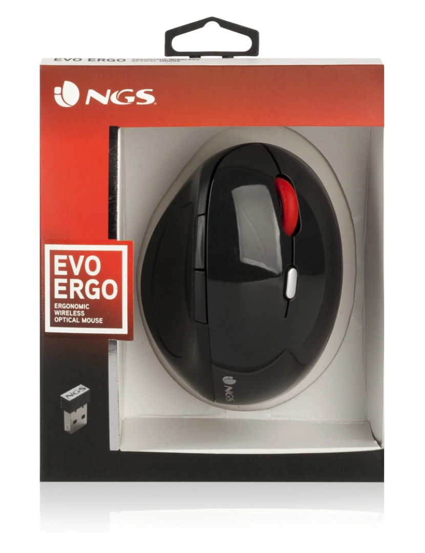 imagem de NGS ERGONOMIC WIRELESS MOUSE EVO ERGO EVO ERGO RATO ERGONOMICO SEM FIOS COR PRETO BRILHANTE6