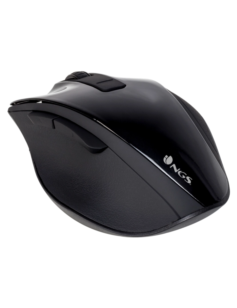 imagem de NGS WIRELESS MOUSE BOW BLACK RATO ÓTICO SEM FIOS 800/1200/1600 DPI-5 BOTÕES+SCROLL-NANO RECEPTOR2