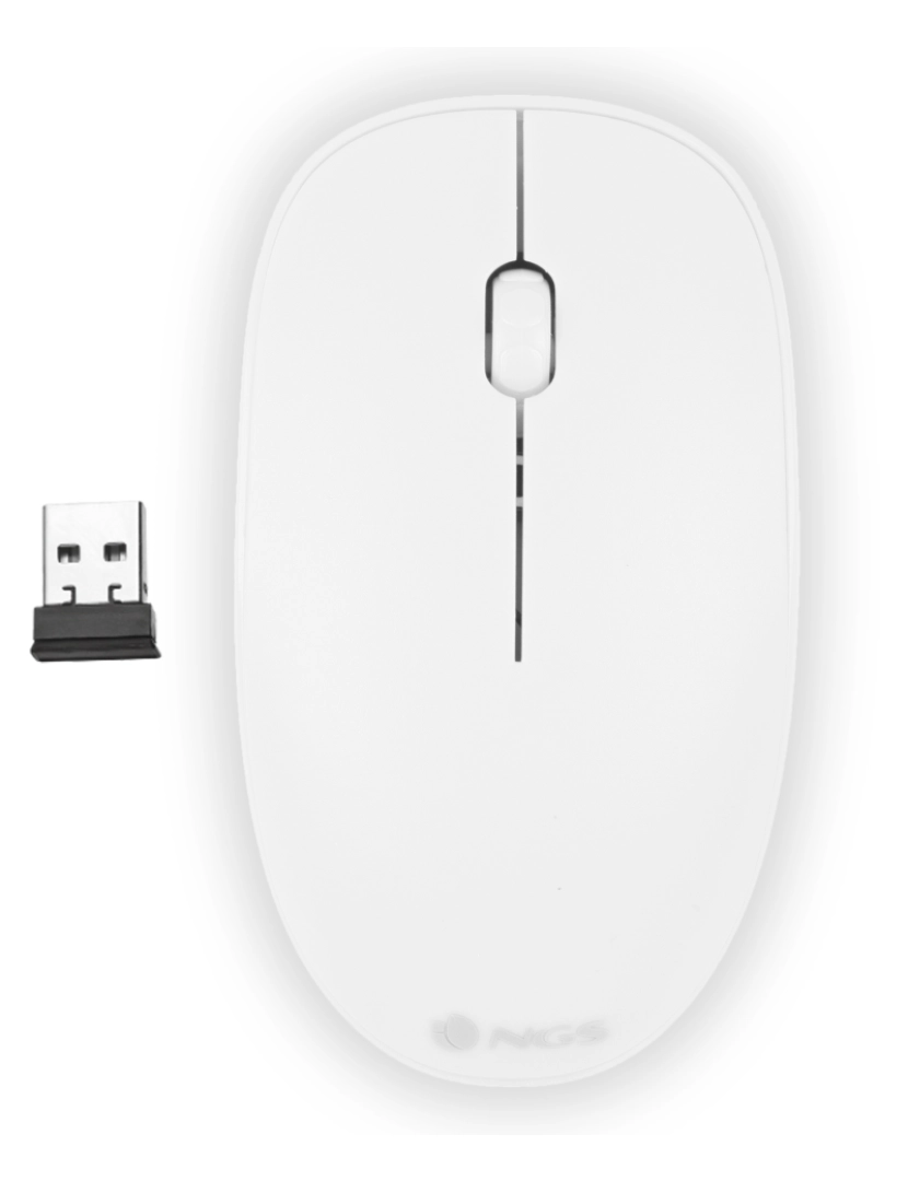 imagem de NGS FOG WHITE: WIRELESS MOUSE RATO 2.4 GhZ,2 BOTOES+SCROLL. Branco.1