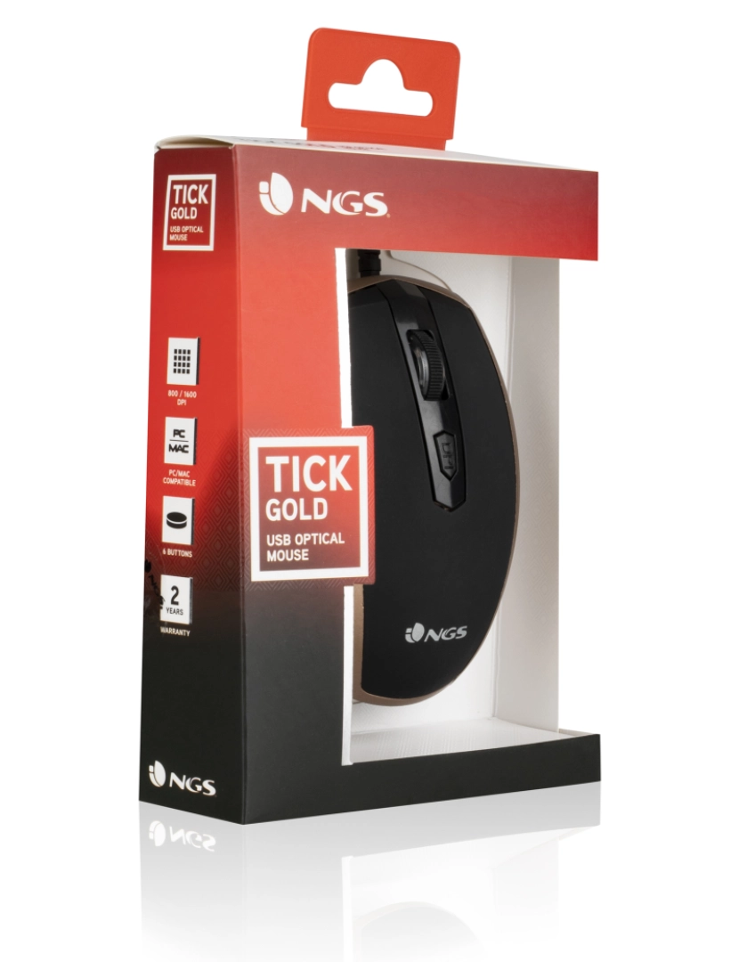 imagem de NGS TICK GOLD: Rato com fios USB Ótico- switch dpi 800/1600-6 botões7