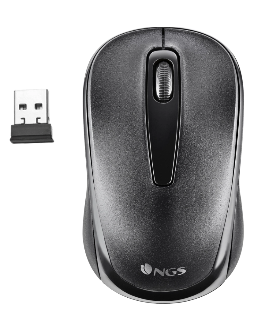 imagem de NGS Easy Gamma: rato ótico de 1200 dpi com ligação USB.  2,4 GHz. "Plug and Play". Esquerda ou direita. Preto. 2 botões + scroll1