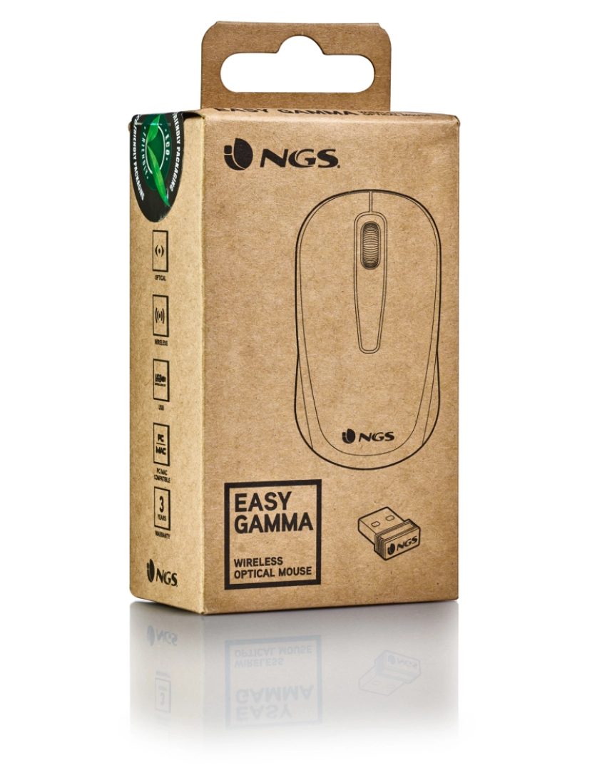 imagem de NGS Easy Gamma: rato ótico de 1200 dpi com ligação USB.  2,4 GHz. "Plug and Play". Esquerda ou direita. Preto. 2 botões + scroll7