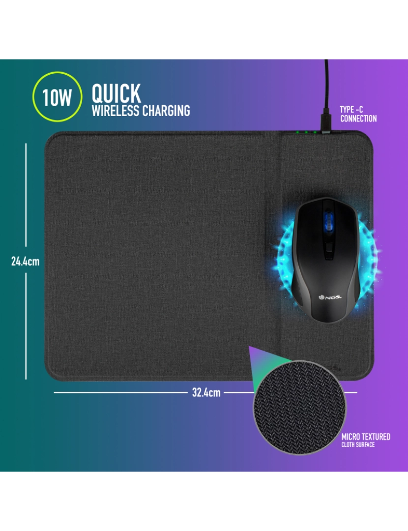 imagem de Ngs CruiseKit  conjunto de mouse pad e rato sem fio com bateria incorporada2