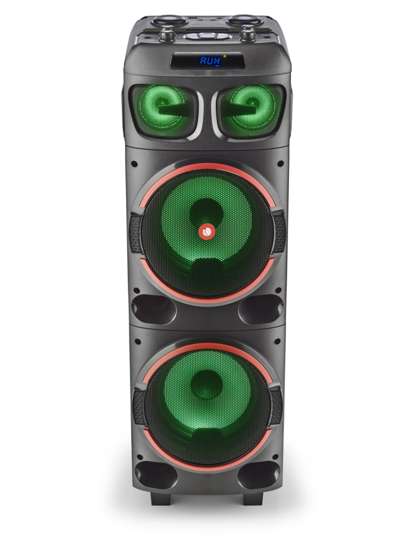 imagem de NGS WILD DUB 1: 300W 2x8” woofer altifalante portátil  compatível com a tecnologia Bluetooth e TWS, USB/ MicroSD/ 7hrs autonomia. luzes RGB. Rodas.9