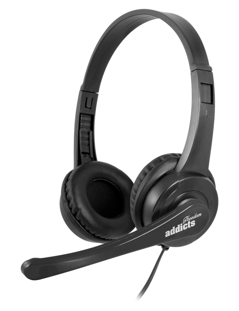 NGS - NGS Vox505 USB auriculares estéreo com um microfone regulável - JACK 3,5mm -almofadas acolchoadas - peso reduzido -fio de 1,8 metros. Cor preta