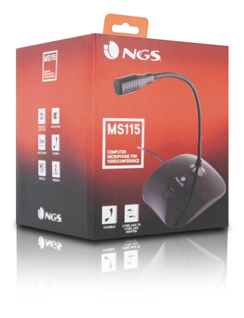 imagem de NGS MS-115: Microfone de mesa flexíve com ligação jack 3,5 mm-botão de MUTE.9