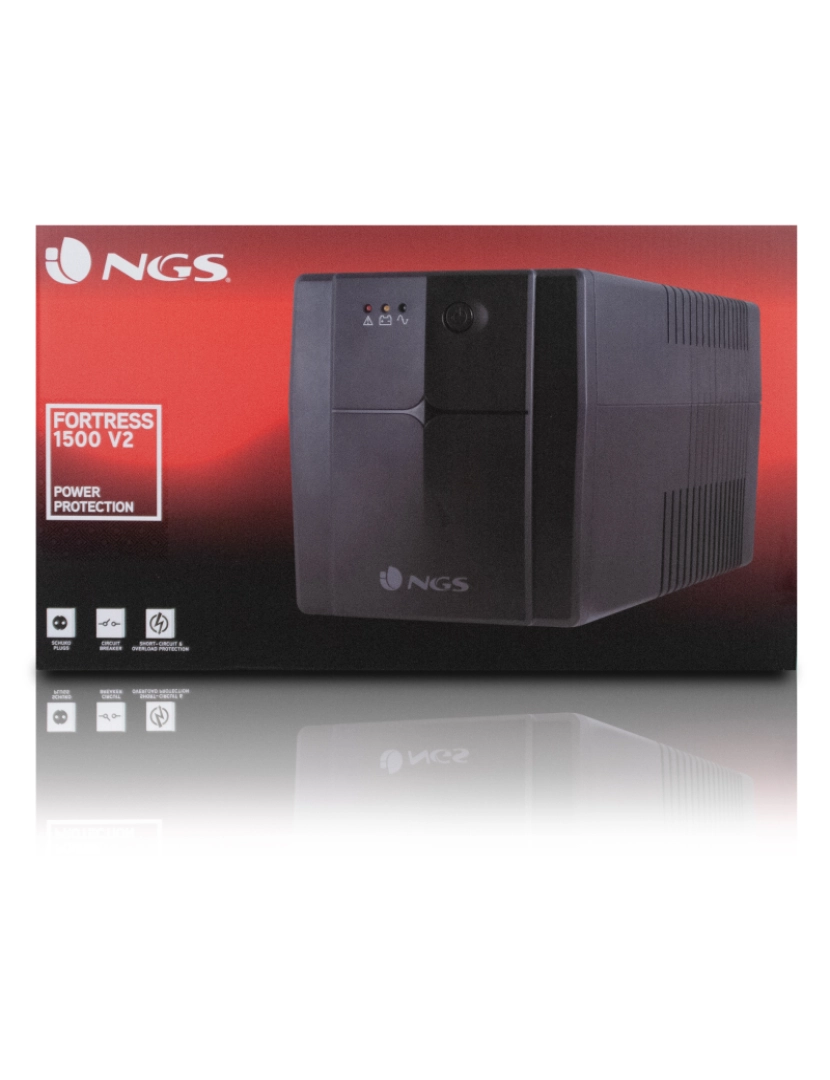 imagem de NGS  FORTRESS 1500 V2: OFF LINE UPS 720W - AVR SCHUKO PLUG x 44