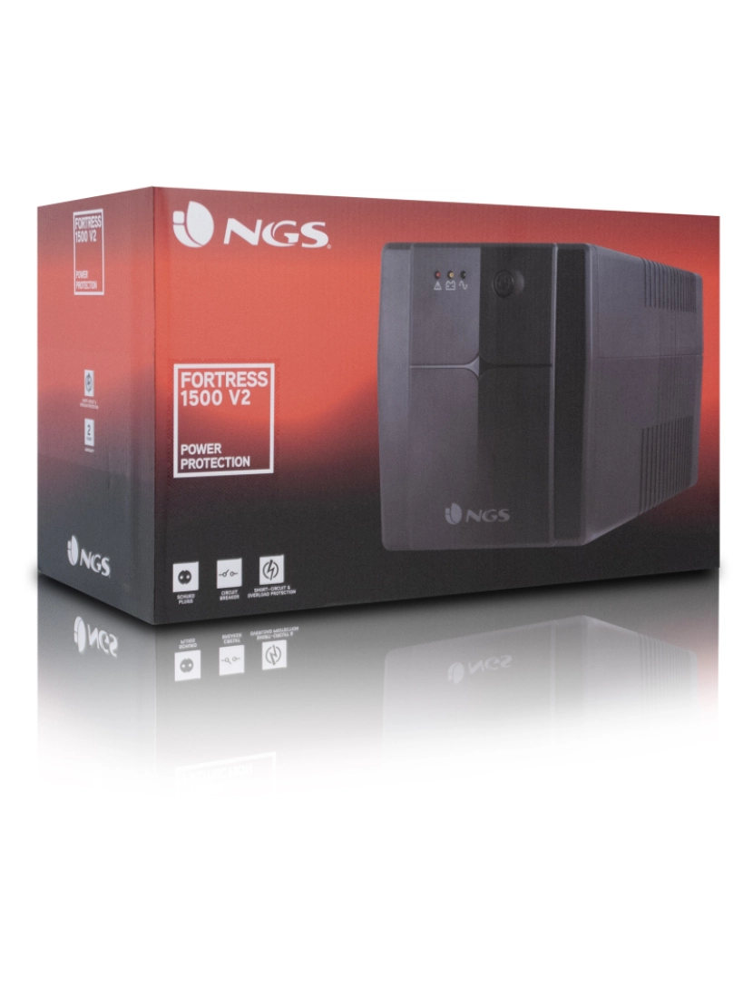 imagem de NGS  FORTRESS 1500 V2: OFF LINE UPS 720W - AVR SCHUKO PLUG x 45