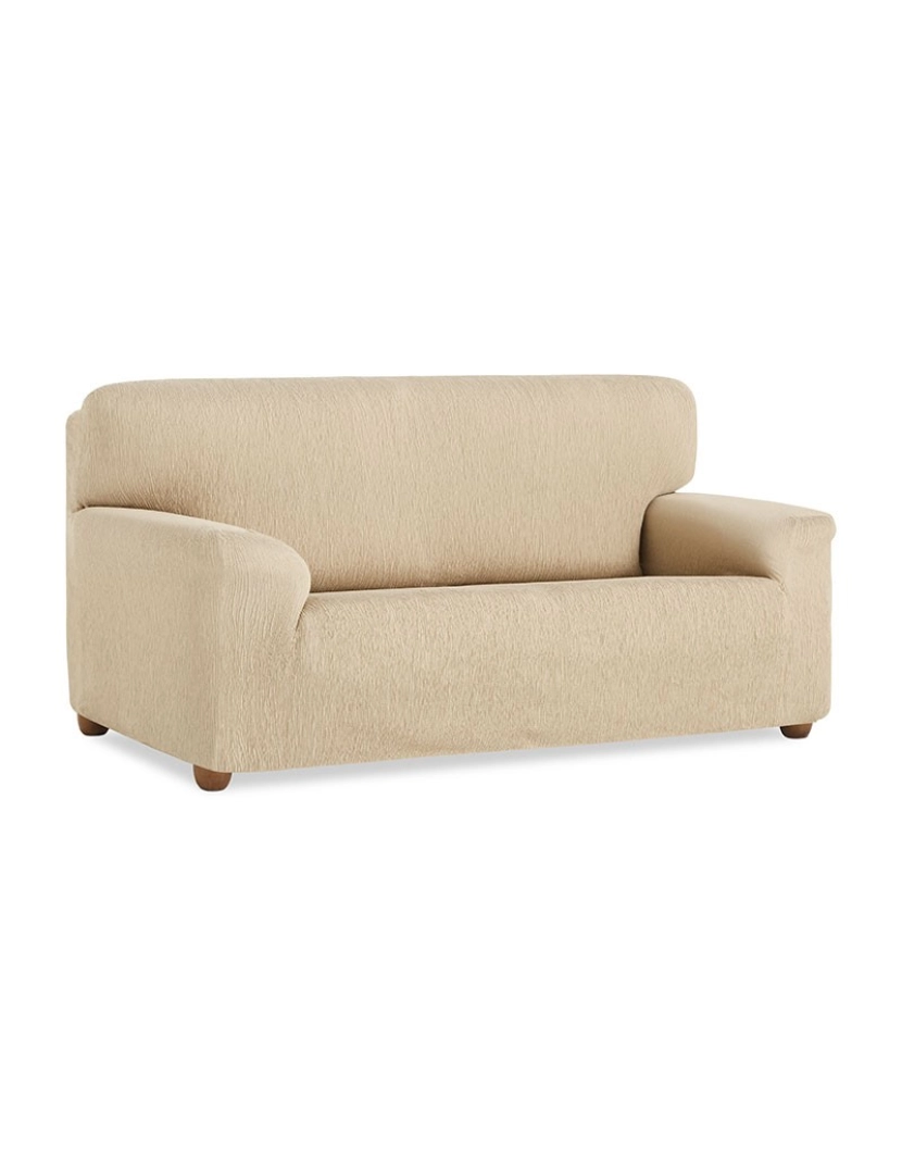imagem de Capa elástica para sofá Vega, BEIGE. Capa de sofá ajustável para sofá de 1 lugar em tecido elástico.1