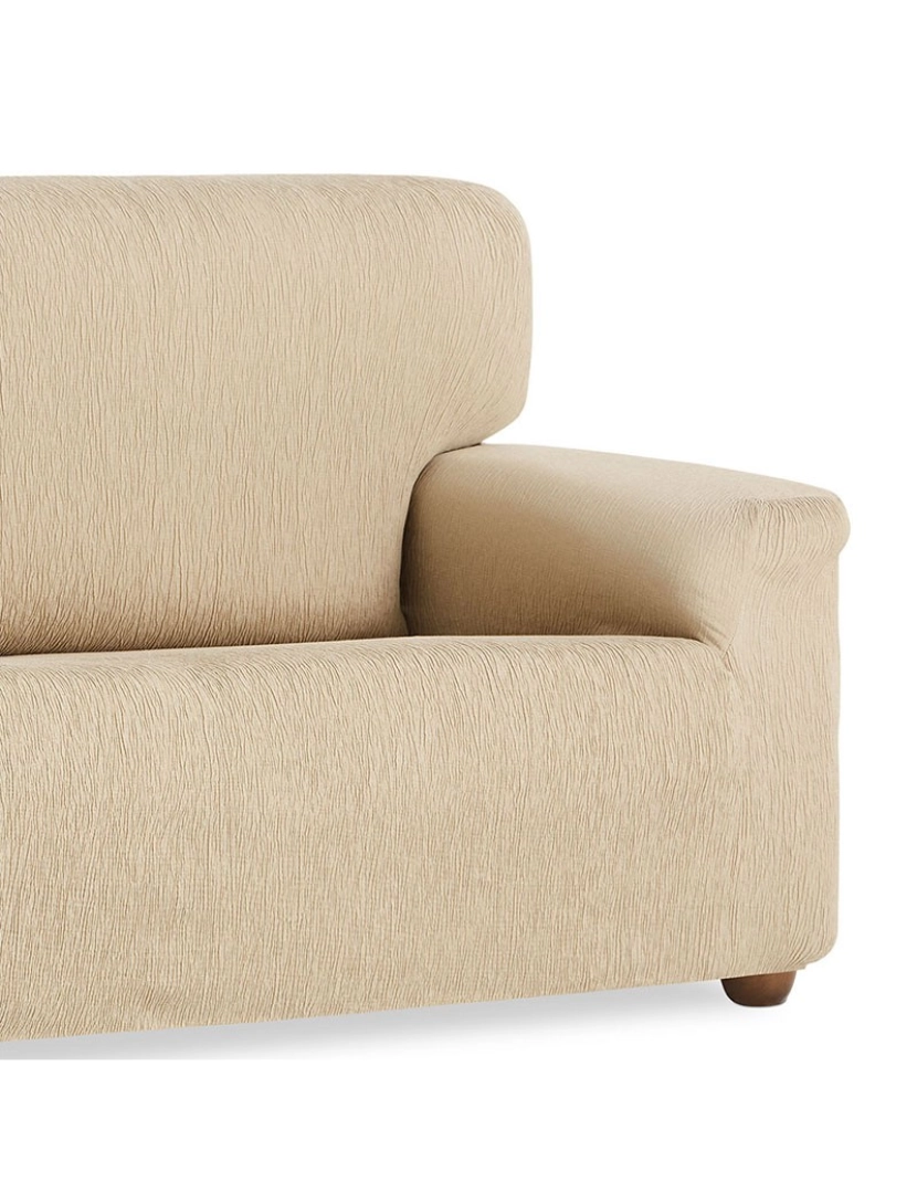 imagem de Capa elástica para sofá Vega, BEIGE. Capa de sofá ajustável para sofá de 1 lugar em tecido elástico.2
