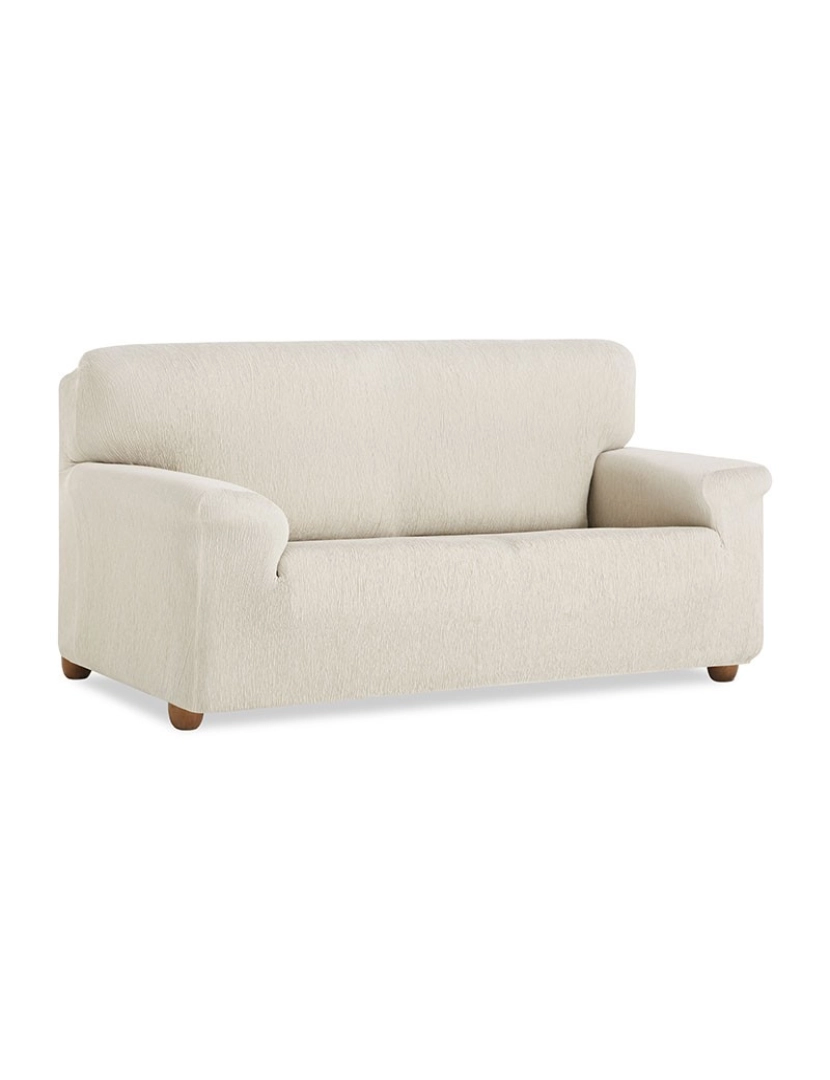 Maxifundas - Capa de sofá elástica Vega, IVORY.Capa de sofá ajustável para sofá de 1 lugar em tecido elástico.