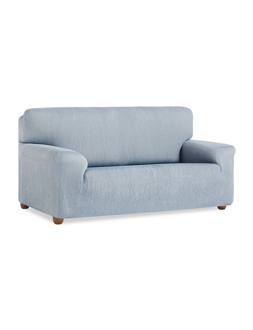 Maxifundas - Capa de sofá elástica Vega, AZUL CLARO. Capa de sofá ajustável de 1 lugar em tecido elástico.