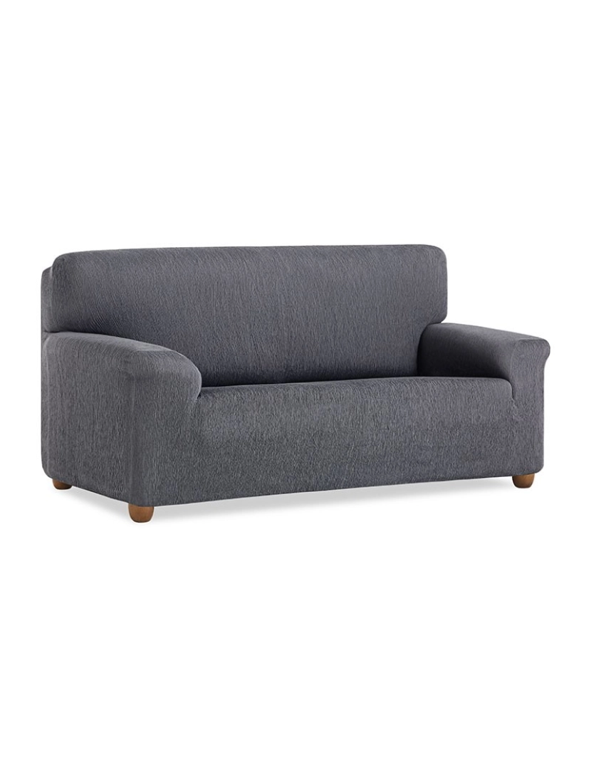 Maxifundas - Capa de sofá elástica Vega, CINZA. Capa para sofá ajustável de 2 lugares em tecido elástico.