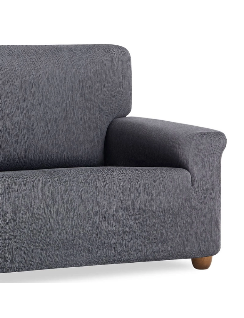 imagem de Capa de sofá elástica Vega, CINZA. Capa para sofá ajustável de 2 lugares em tecido elástico.2