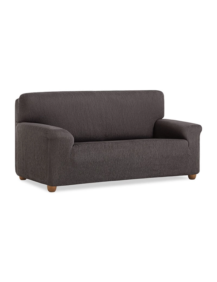 Maxifundas - Capa de sofá elástica Vega, ANTHRACITE. Capa ajustável para sofá de 2 lugares em tecido elástico.