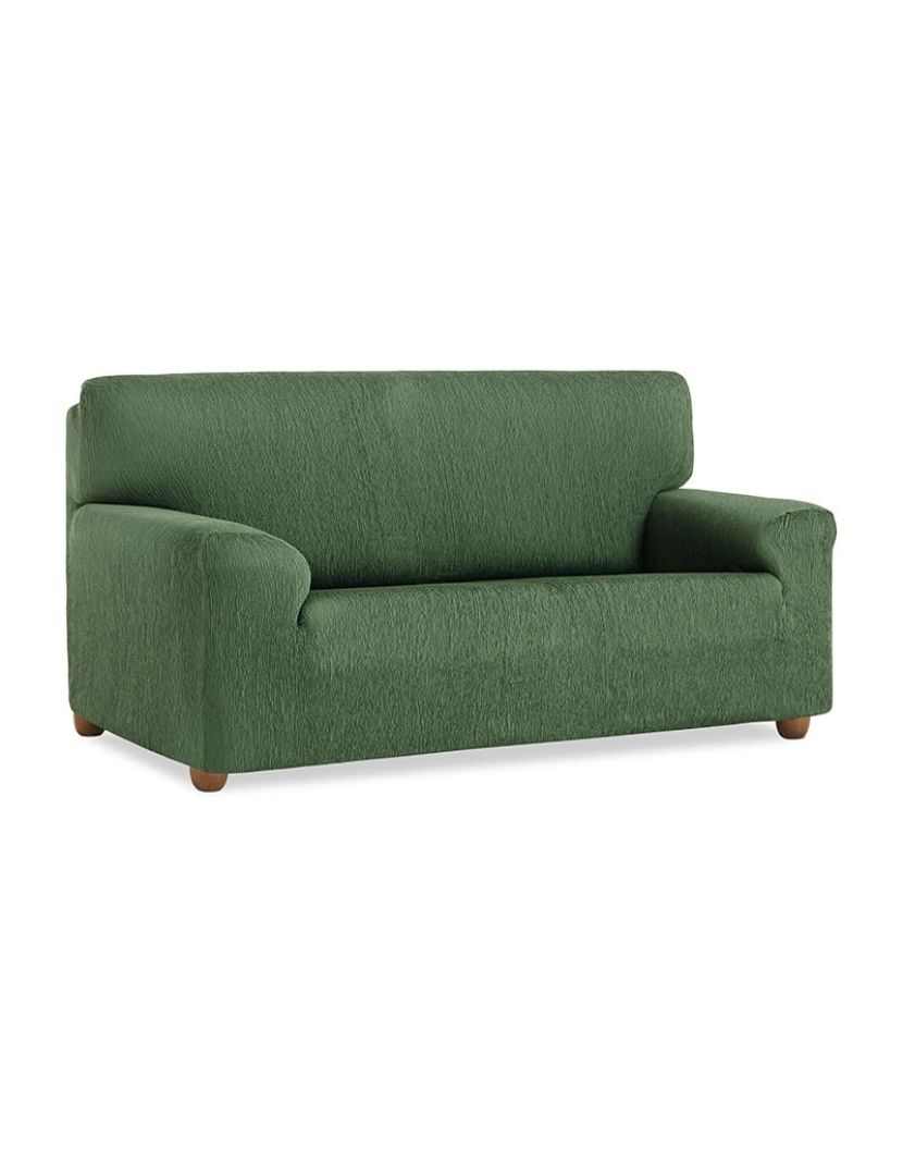 Maxifundas - Capa de sofá elástica Vega, VERDE. Capa ajustável para sofá de 2 lugares em tecido elástico.