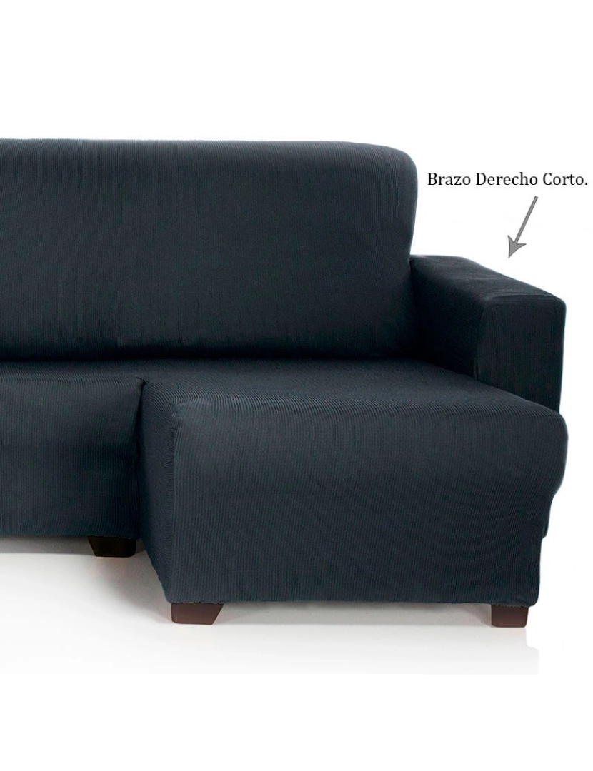imagem de Capa para sofá chaise longue elástica Strada Braço direito curto, CINZA. Capa para sofá chaise longue elástica para sofá2