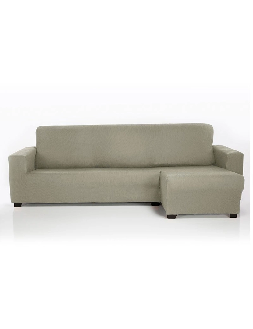 Maxifundas - Capa para sofá chaise longue elástica Strada Braço direito curto, CINZA CLARO. Capa para sofá chaise longue elástica