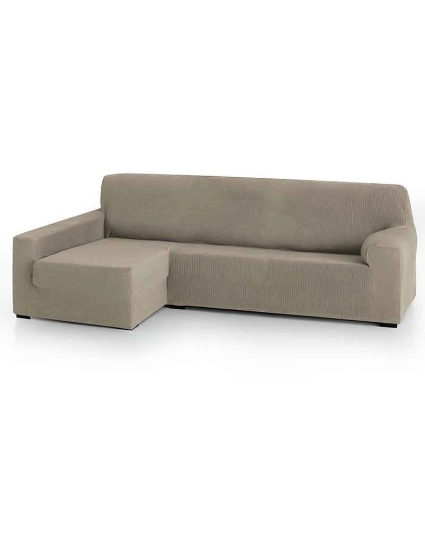 Maxifundas - Capa para sofá chaise longue elástica Strada Braço esquerdo longo, LINO. Capa para sofá chaise longue elástica
