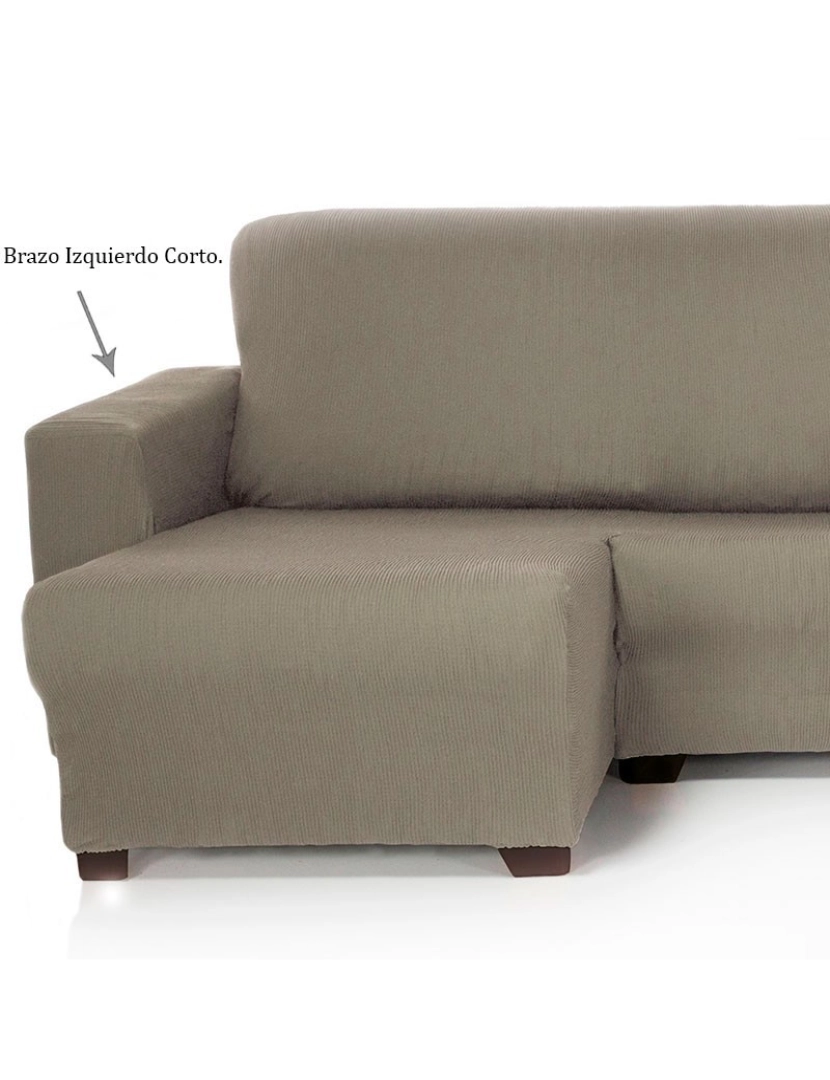 imagem de Capa para sofá chaise longue Strada capa para sofá elástica braço esquerdo comprido, LINEN. Capa para sofá chaise longue elástico2