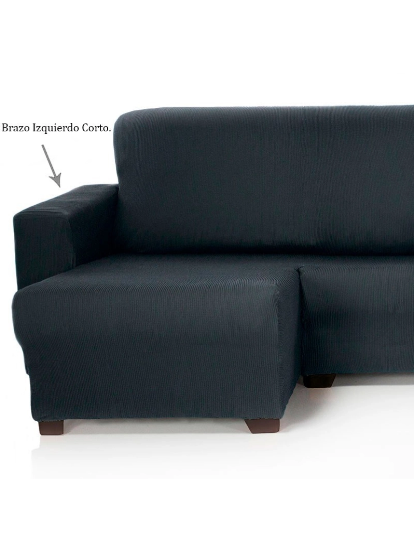 imagem de Capa para sofá chaise longue Strada Elástico braço esquerdo curto, CINZA. Capa para sofá chaise longue elástica2