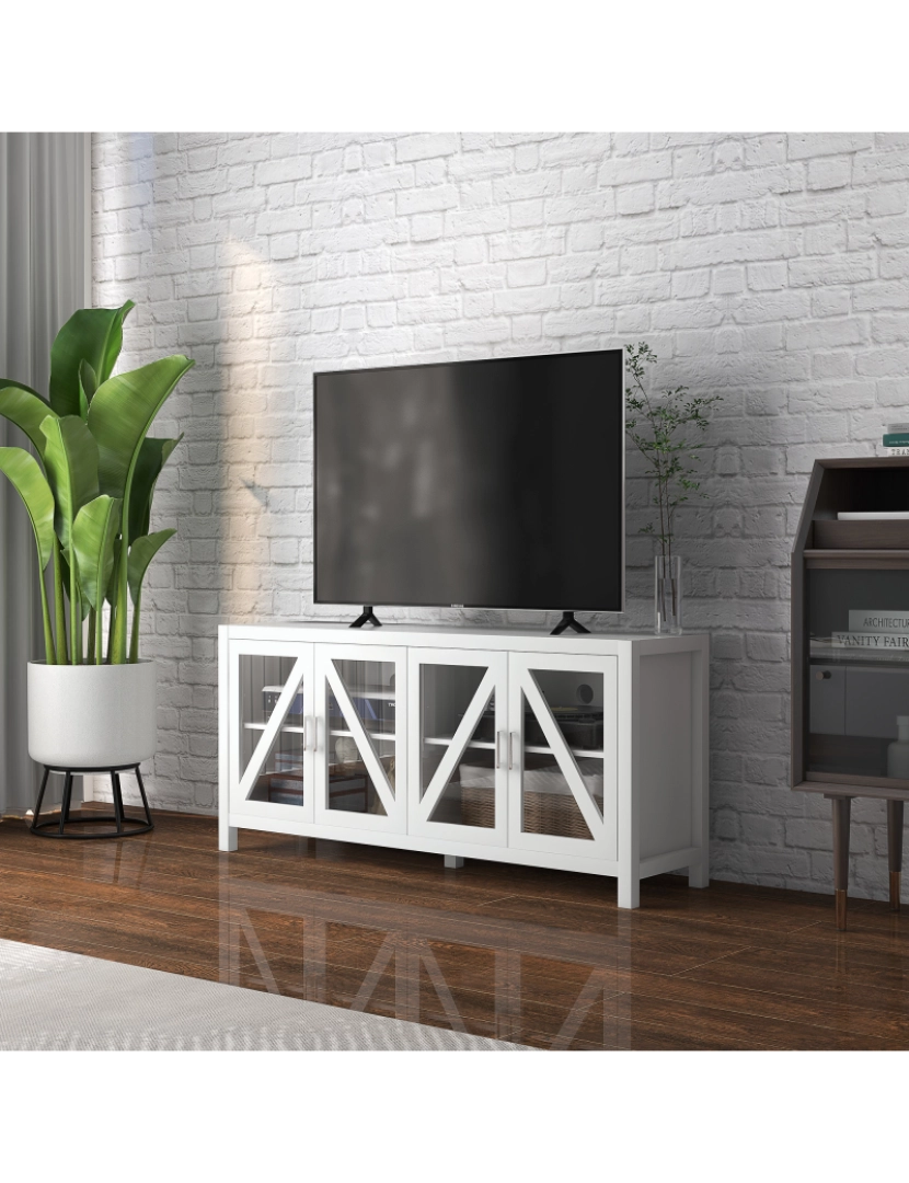 imagem de Móvel de TV 130x35x60cm cor branco 839-704V80WT2