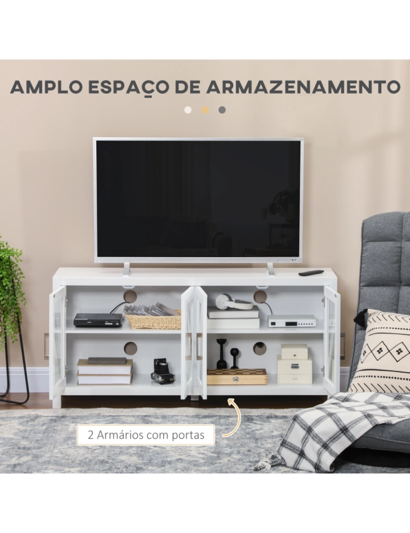 imagem de Móvel de TV 130x35x60cm cor branco 839-704V80WT4