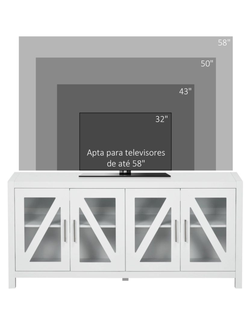 imagem de Móvel de TV 130x35x60cm cor branco 839-704V80WT7