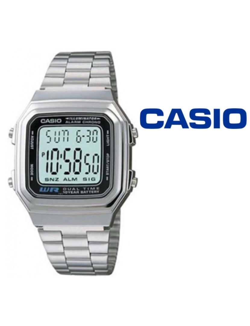 Casio - Relógio Casio A178WA-1ADF Prata