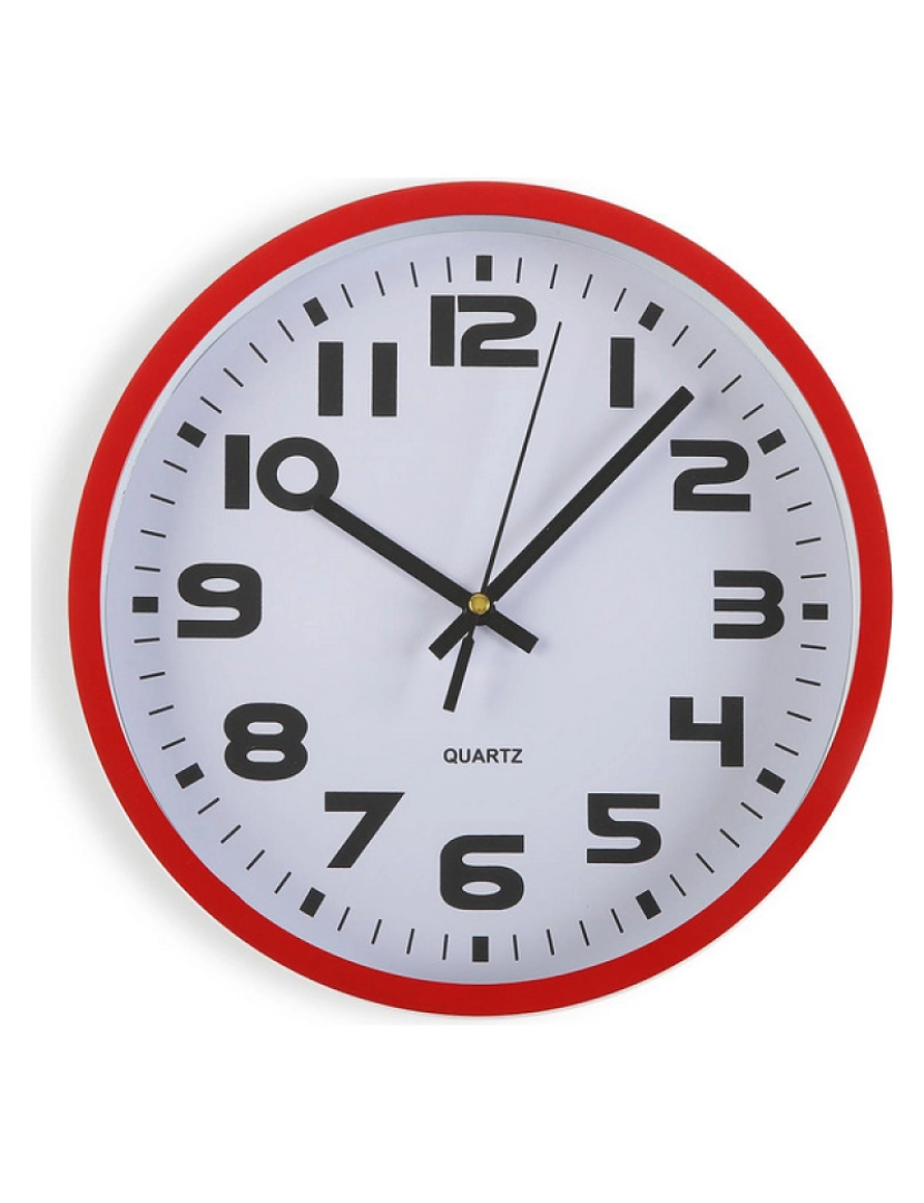 Bigbuy Home - Relógio de Parede Plástico (3,8 x 25 x 25 cm) Vermelho