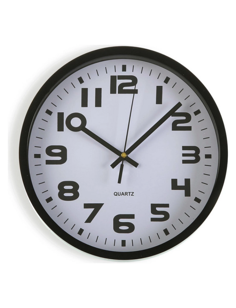 Bigbuy Home - Relógio de Parede Plástico (3,8 x 25 x 25 cm) Preto