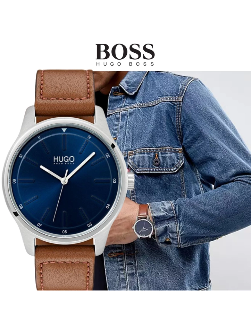 Hugo Boss - Relógio Hugo BossHUGO Quartzo Cássico Analógico Masculino Com Pulseira de Couro 1530029