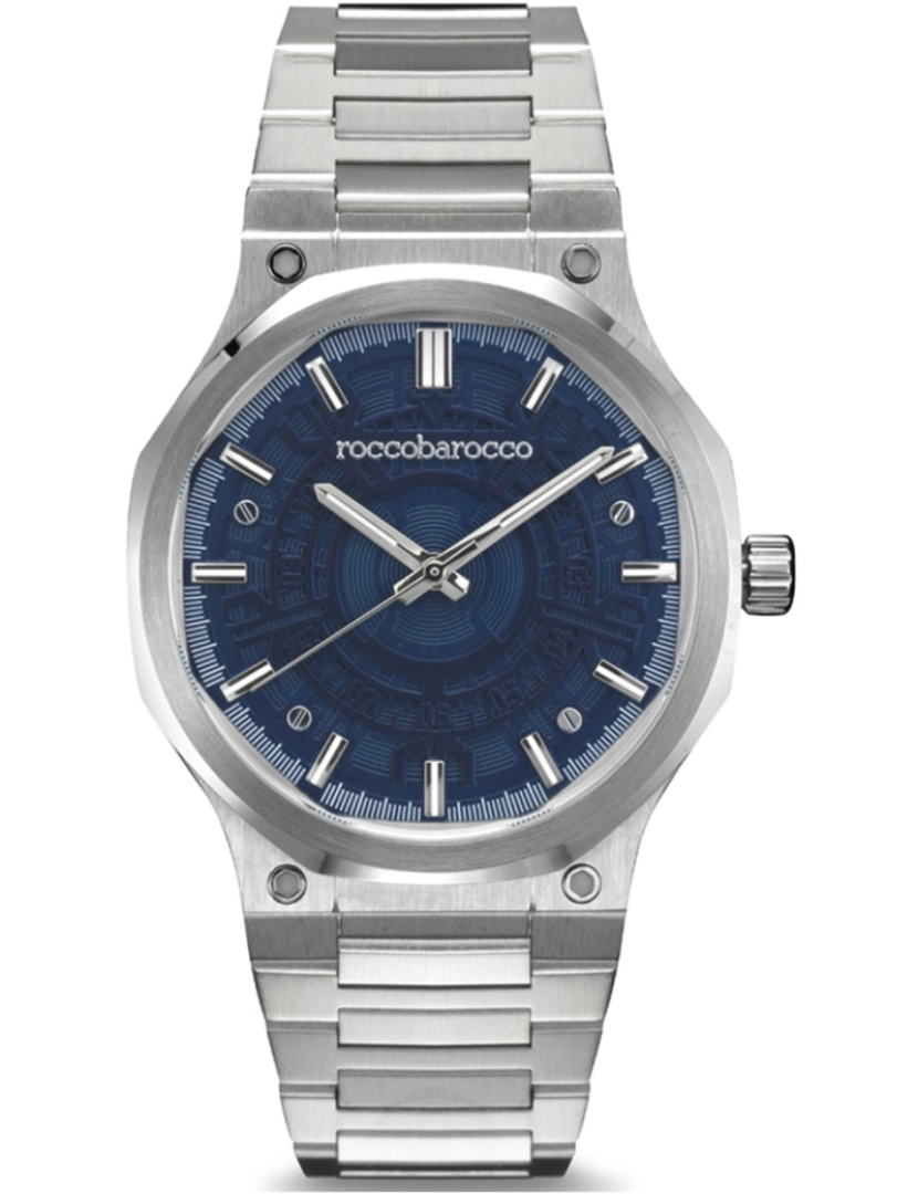 Rocco Barocco - Relógio Rocco Barocco D.Blue Pattern Dial STFA RB.4563M-12M
