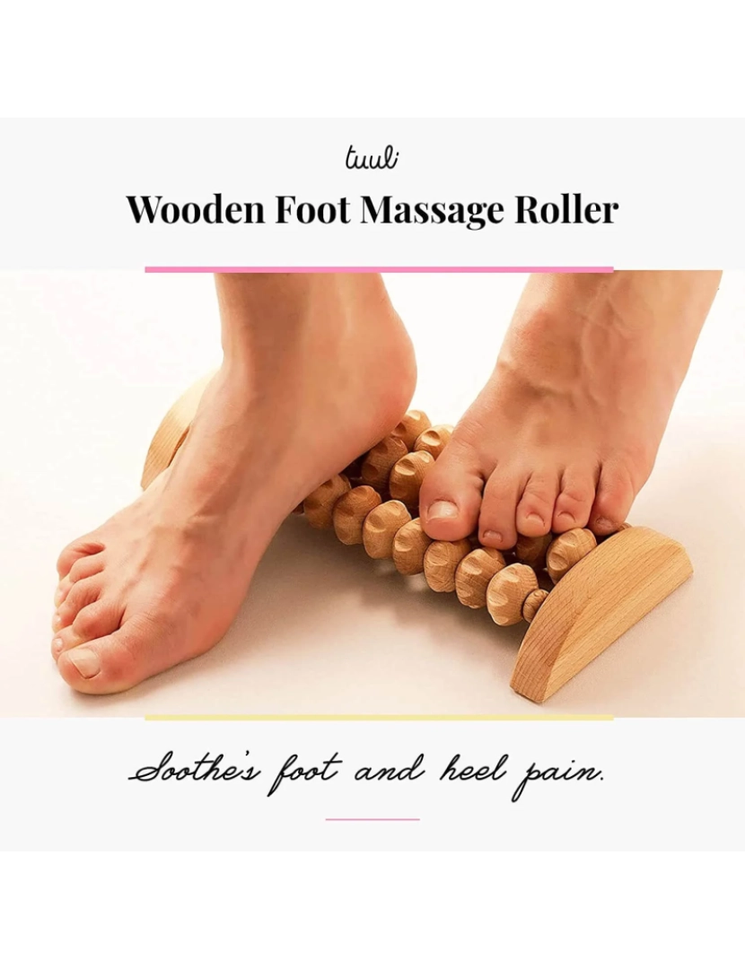 imagem de Tuuli de madeira da massagem do rolo da massagem do pé da madeira 26 X 12 Cm3