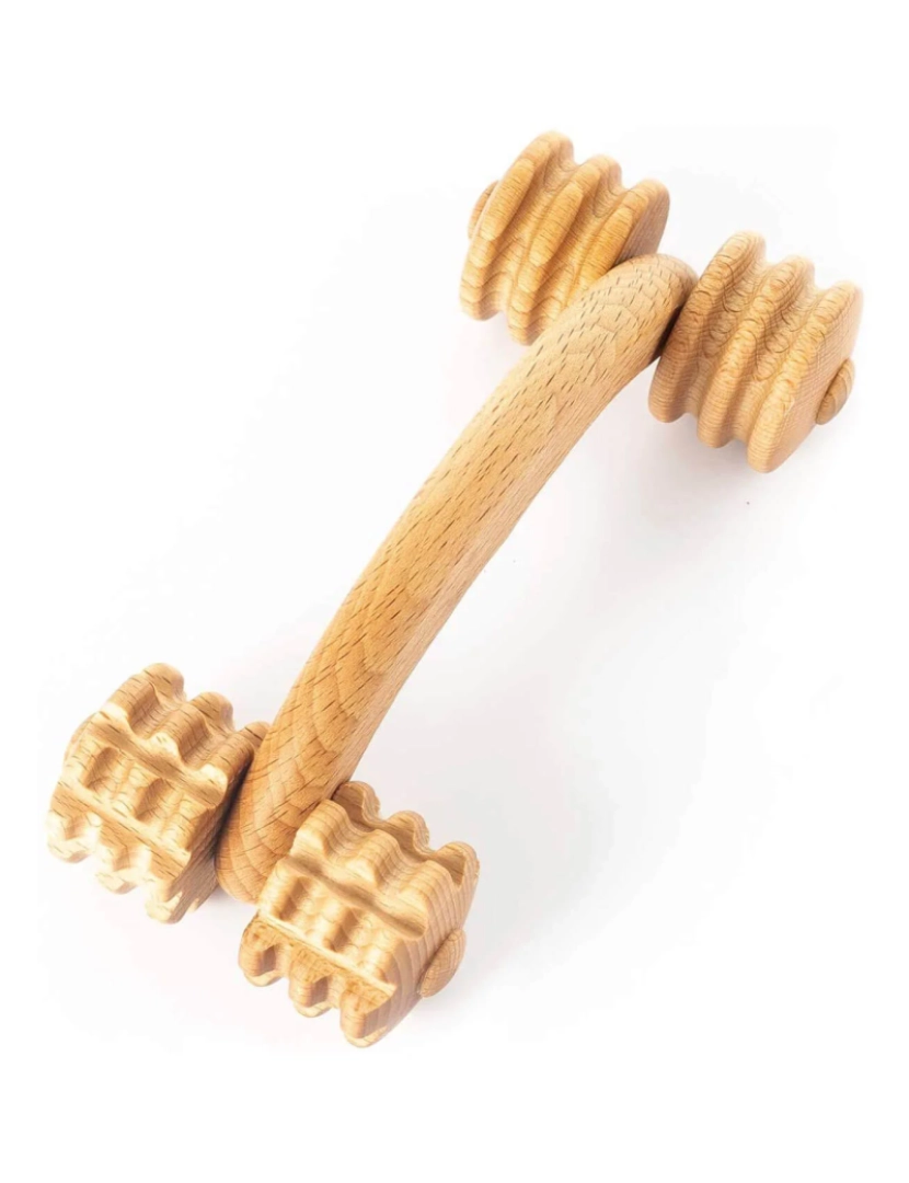 imagem de Massageador de mão de madeira de Tuuli para o ombro nas costas Rolos de massagem Corpo 18 X 7 X 6 Cm1