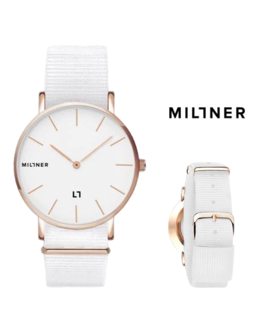 Millner - Relógio Millner STFA Hallfield S White Fabric 36mm
