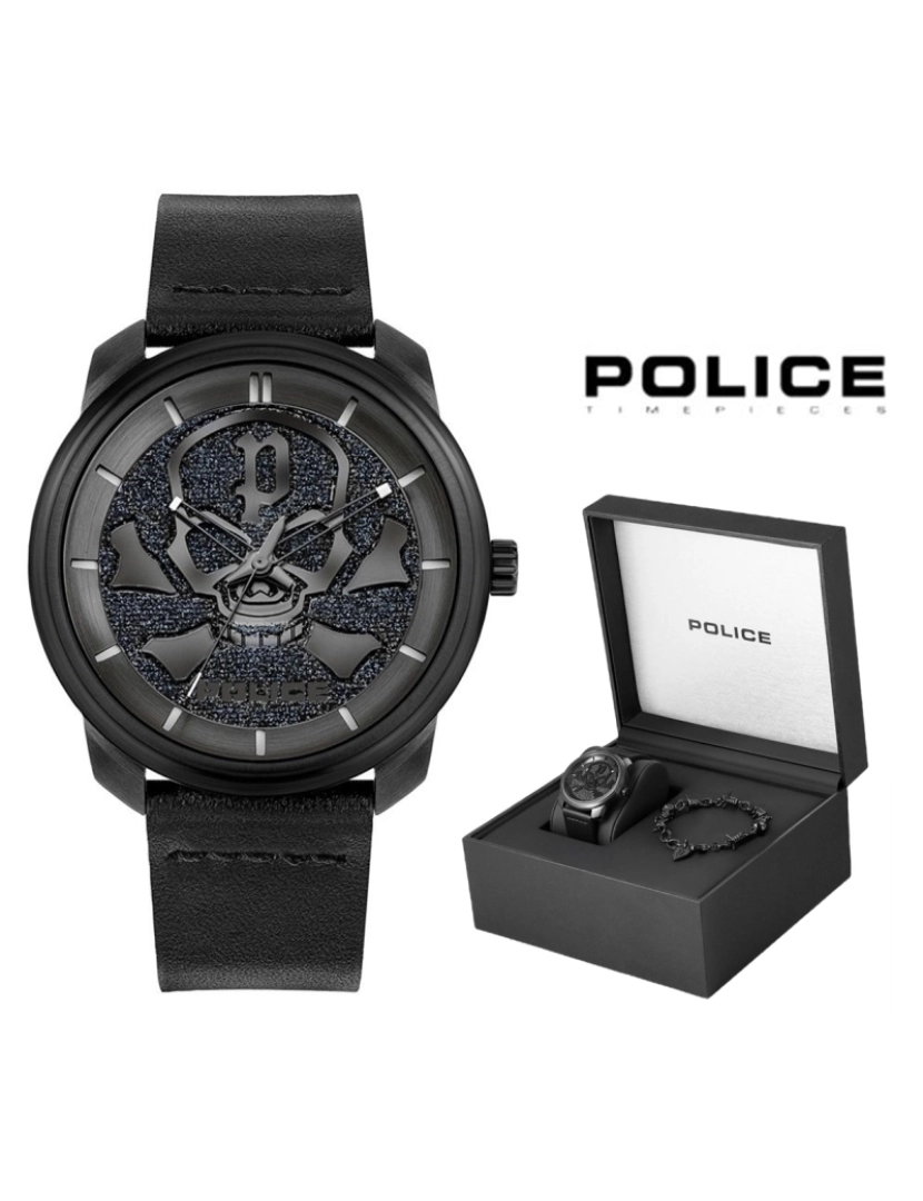 Police - EDIÇÃO ESPECIAL Conjunto Police Relógio + Pulseira PL.15714JSB/02A-XMSA