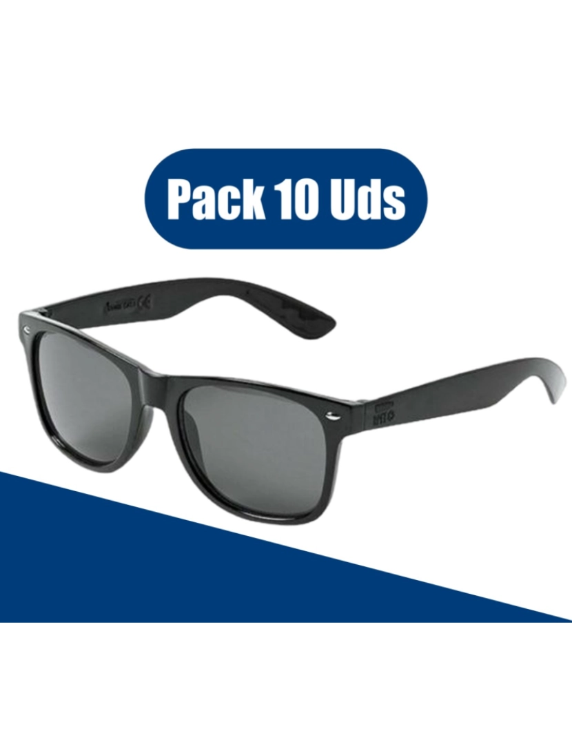 You Like It - PACK 10 - Óculos Sol Unissexo Proteção Contra 100% dos Raios UV (UV400) Preto