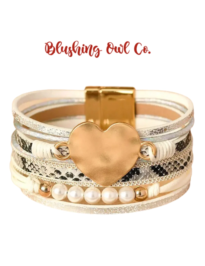 You Like It - Blushing Owl Co Pulseira Magnética Heart Branca  1221