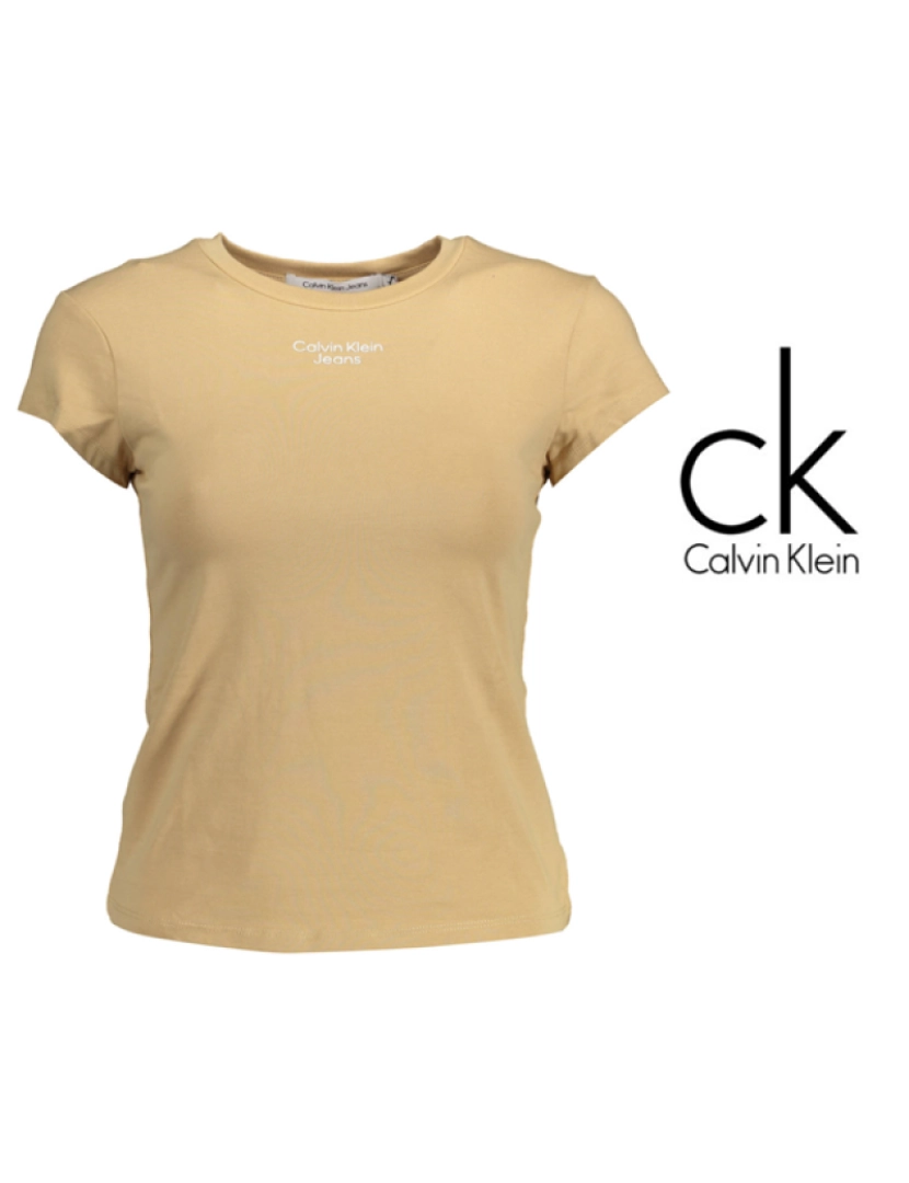 Calvin Klein - Calvin Klein® T-Shirt Bege com Logo