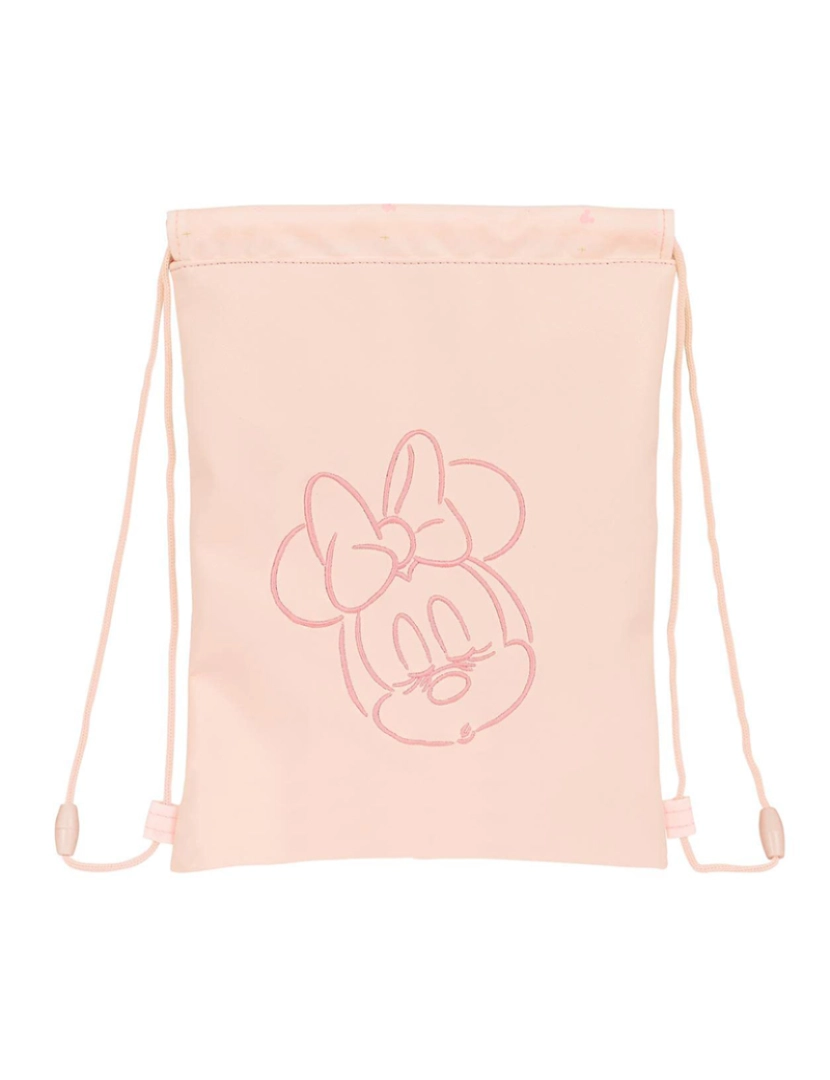 Minnie - Mochila com Cordas Minnie Mouse Rosa (26 x 34 x 1 cm)